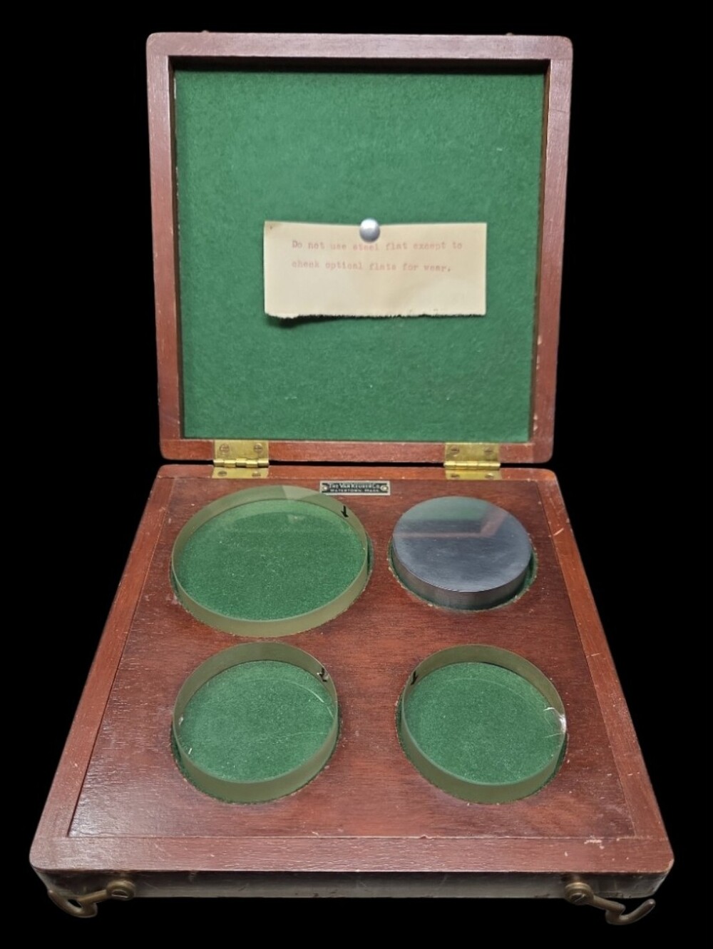 Vintage-The Van Keuren Co. Optical Flats Set in Wooden Case